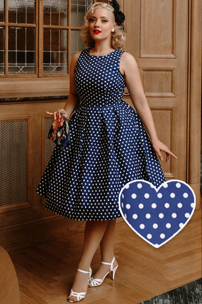 Lola Classic Vintage Sailor Dress in Dark Blue