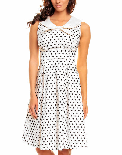 Sally Classic Vintage Sailor Dress in White