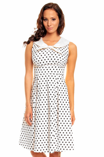 Sally Classic Vintage Sailor Dress in White