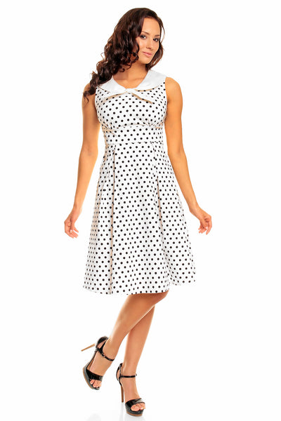 Sally Classic Vintage Sailor Dress in White