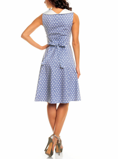 EU STOCK Sally Classic Vintage Sailor Dress in Pale Blue