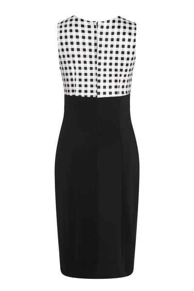 Cheryl Fitted Glam Vintage Black & White Gingham Dress