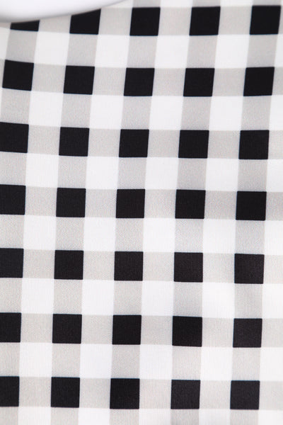 Cheryl Fitted Glam Vintage Black & White Gingham Dress