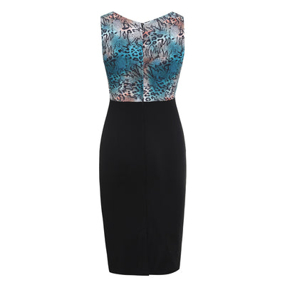 PRE-ORDER Cheryl Fitted Glam Vintage Snake Skin Top and Black Skirt