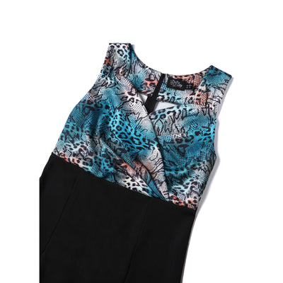 PRE-ORDER Cheryl Fitted Glam Vintage Snake Skin Top and Black Skirt