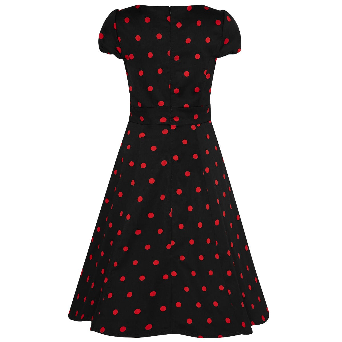 PRE ORDER Claudia Flirty Fifties Style Polka Dot Dress In Black & Red