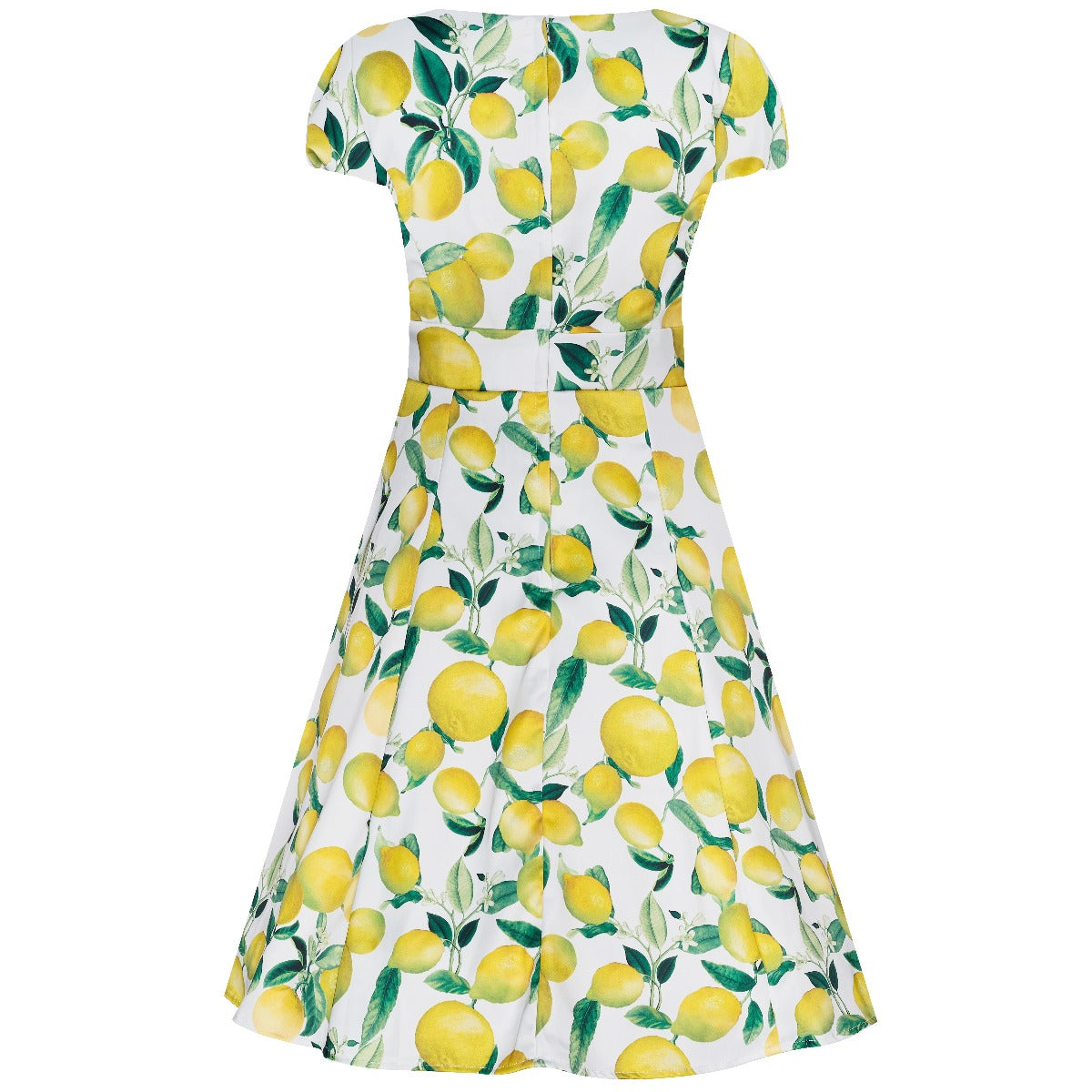 PRE ORDER Claudia Flirty Fifties Style Dress in White and Yellow Lemons