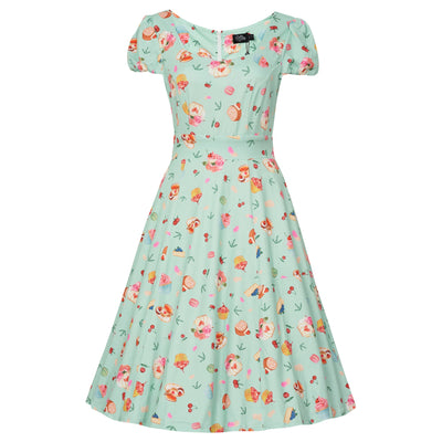 EU STOCK Claudia Flirty Fifties Style Afternoon Tea Dress In Baby Blue