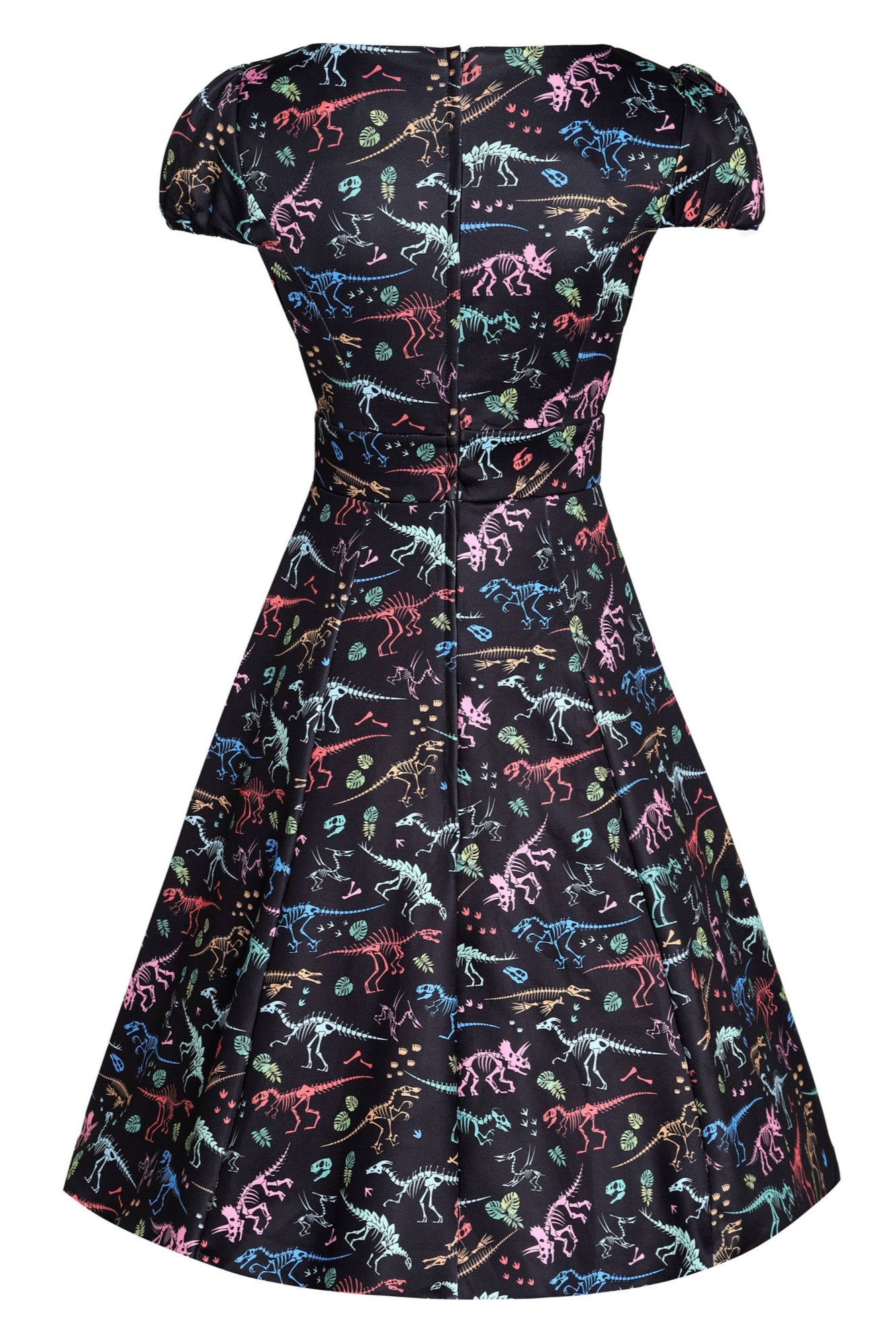 Claudia Black Dinosaur Fossil Print Swing Dress