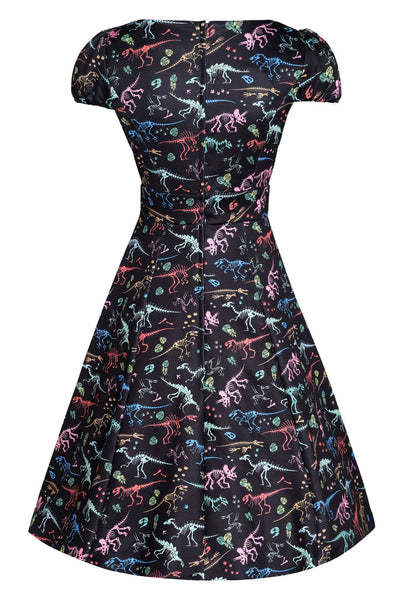 Claudia Black Dinosaur Fossil Print Swing Dress