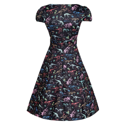 PRE ORDER Claudia Black Dinosaur Fossil Print Swing Dress