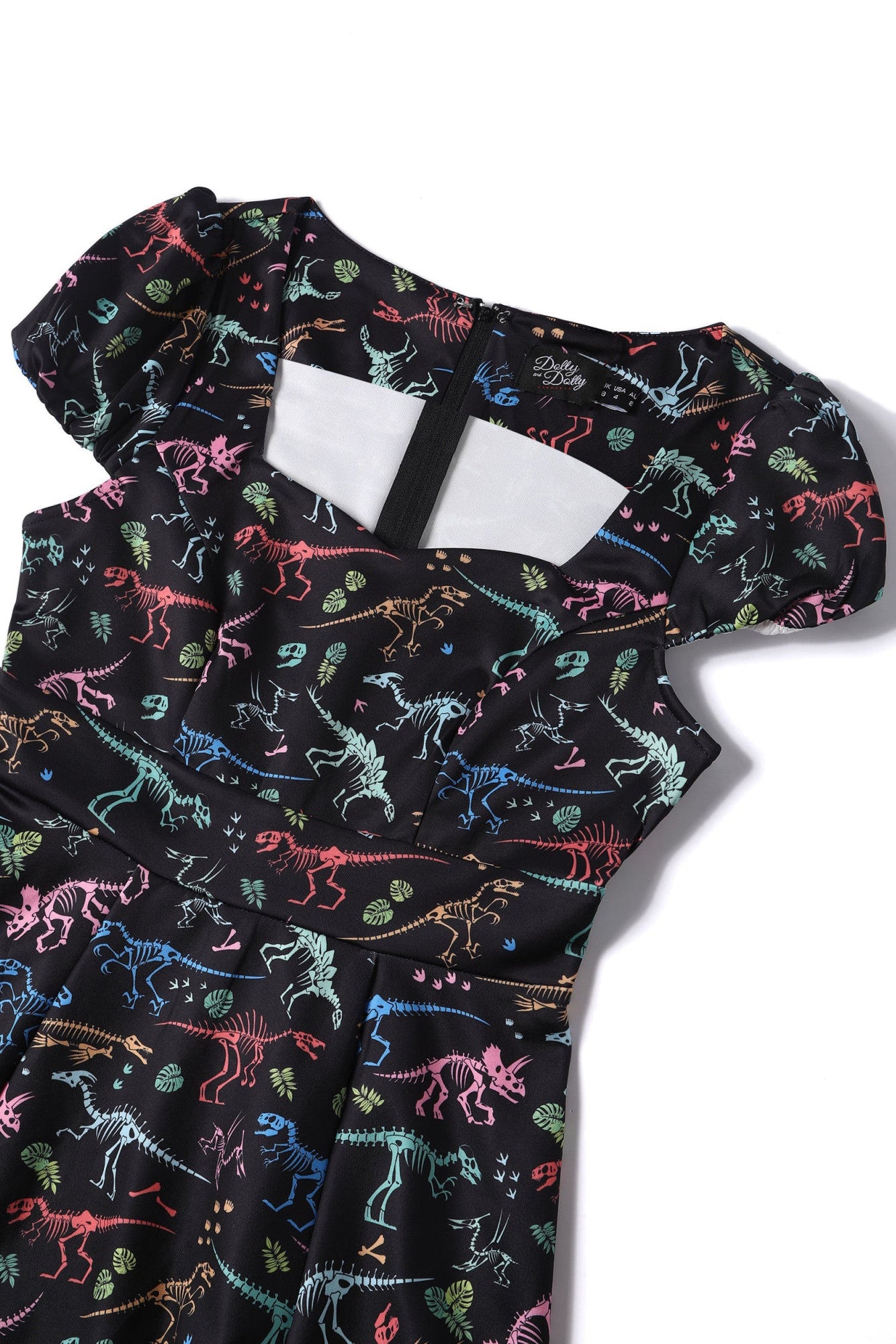 Claudia Black Dinosaur Fossil Print Swing Dress