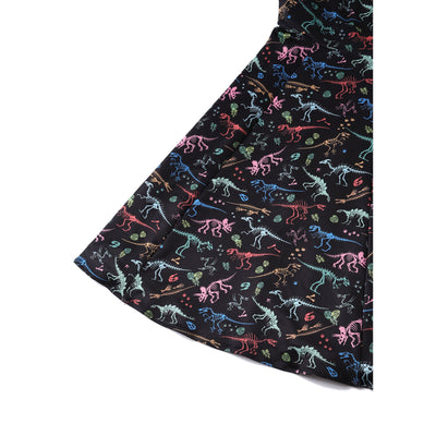 PRE ORDER Claudia Black Dinosaur Fossil Print Swing Dress