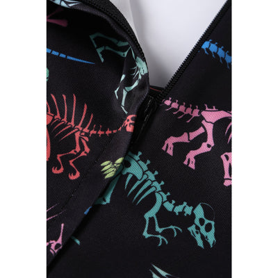 PRE ORDER Claudia Black Dinosaur Fossil Print Swing Dress