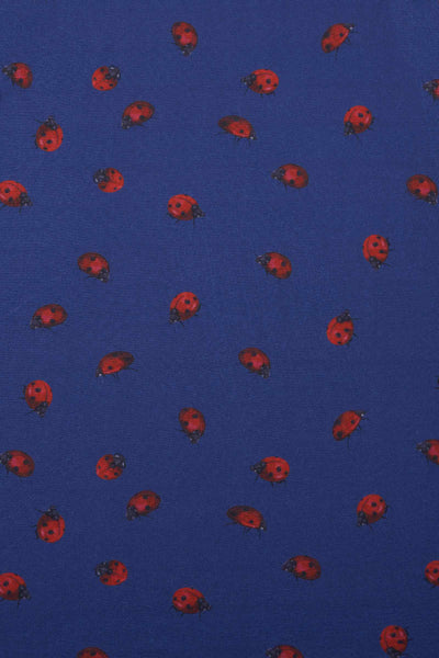 PRE ORDER Children Claudia Flirty Fifties Style Dress in Navy Blue & Lady Bug Print
