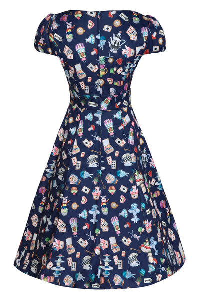 PRE ORDER Claudia Navy Blue Wonderland Swing Dress