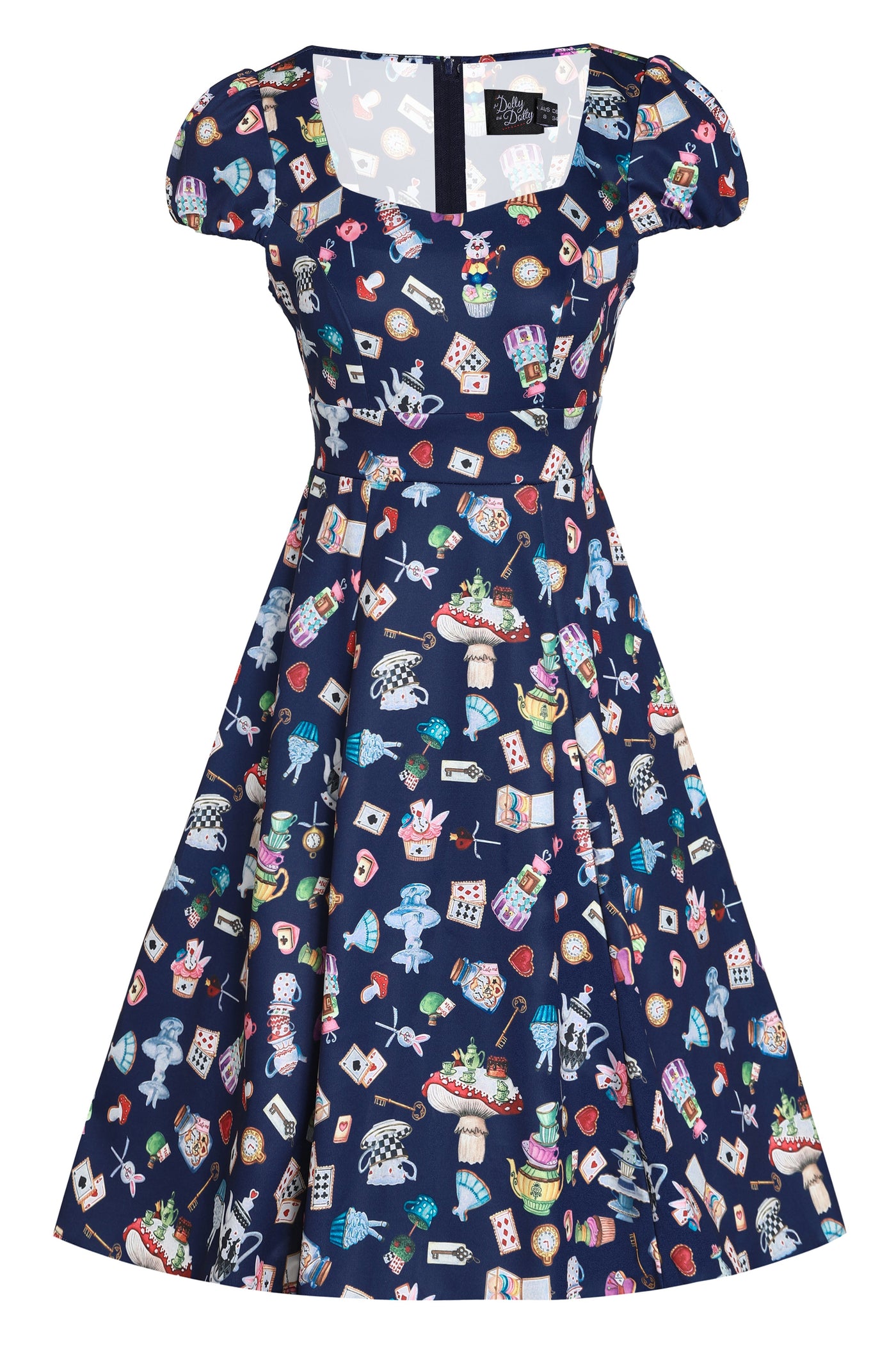 PRE ORDER Claudia Navy Blue Wonderland Swing Dress