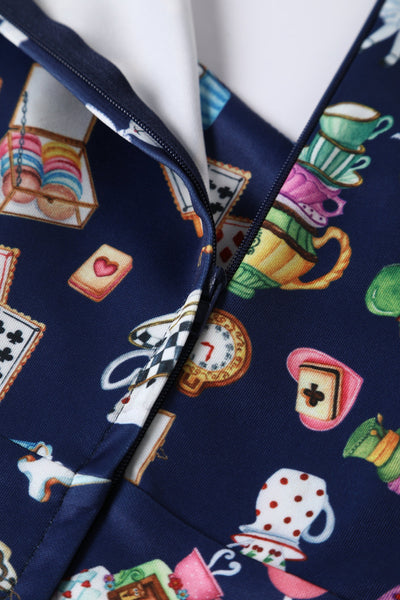 PRE ORDER Claudia Navy Blue Wonderland Swing Dress