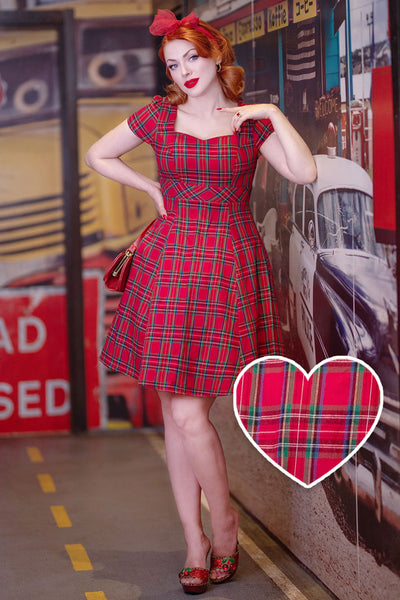 Claudia Highland Red Tartan Swing Dress