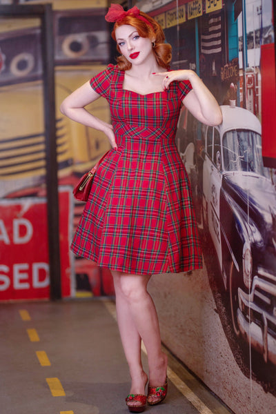 Claudia Highland Red Tartan Swing Dress