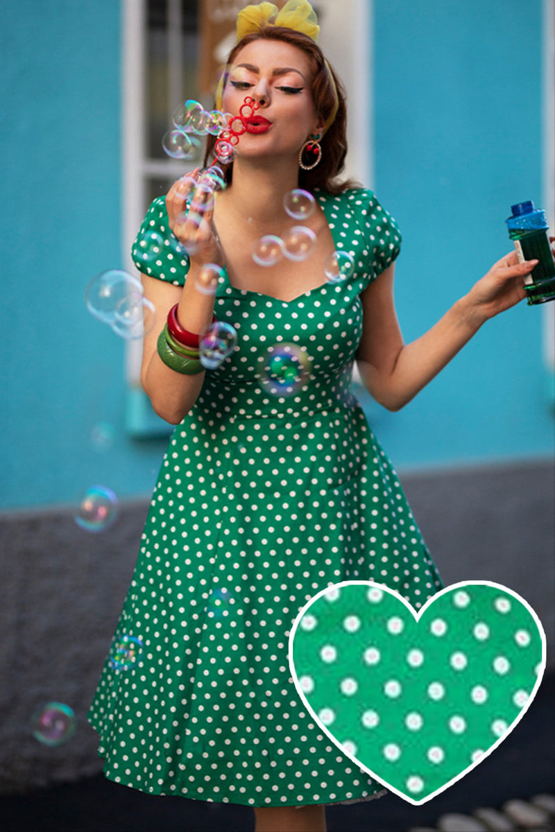 PRE ORDER Claudia Flirty Fifties Style Dress in Dark Green