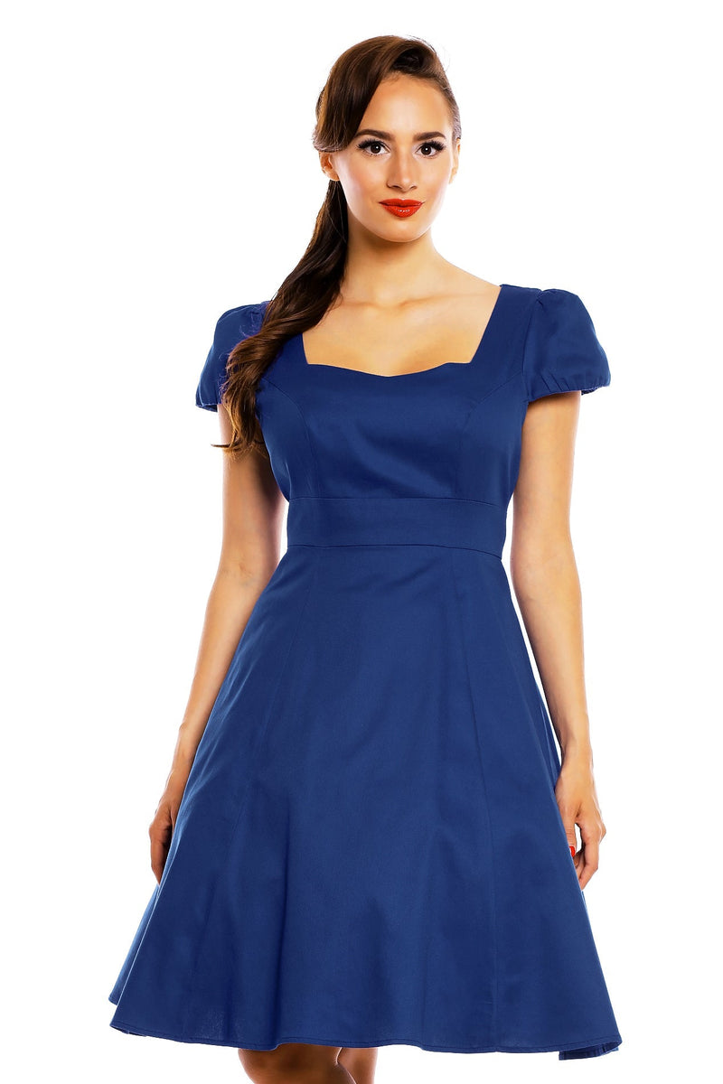 PRE ORDER Claudia Flirty Fifties Style Dress in Blue