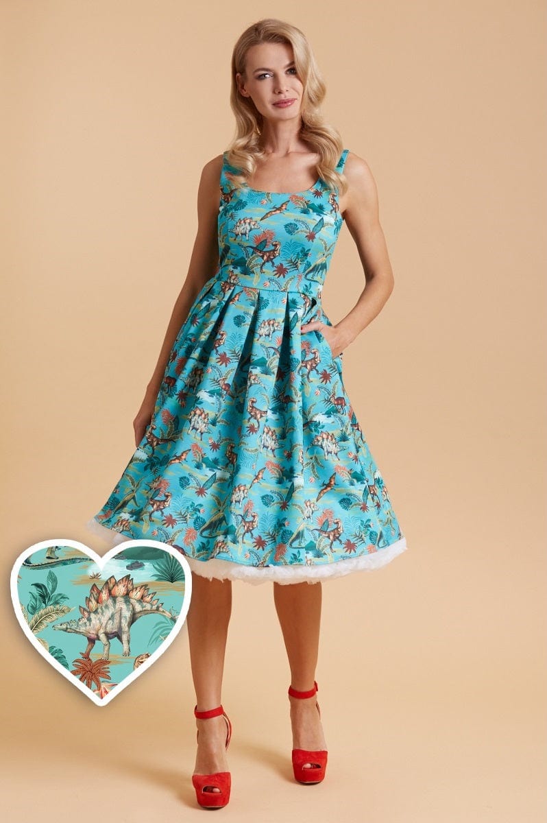 EU Stock-Amanda Dinosaur Swing Dress