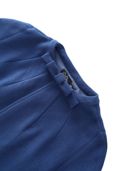 Sabrina Navy Blue Vintage Comfy Cape Shrug