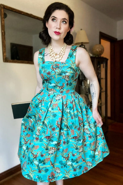 EU Stock-Amanda Dinosaur Swing Dress