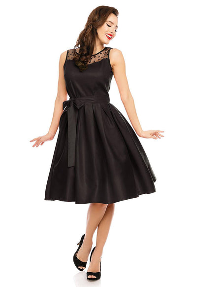  Vintage Style Evening Party Dress in All Black