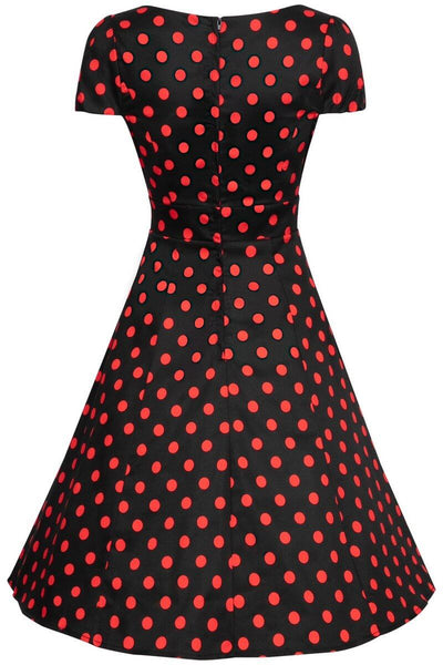 Woman's Black & Red Polka Dot Dress