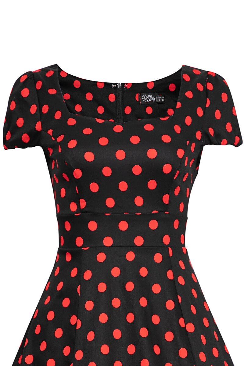Woman's Black & Red Polka Dot Dress