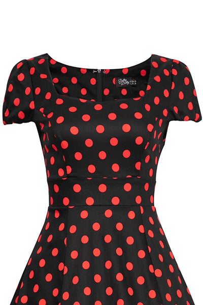Woman's Black & Red Polka Dot Dress