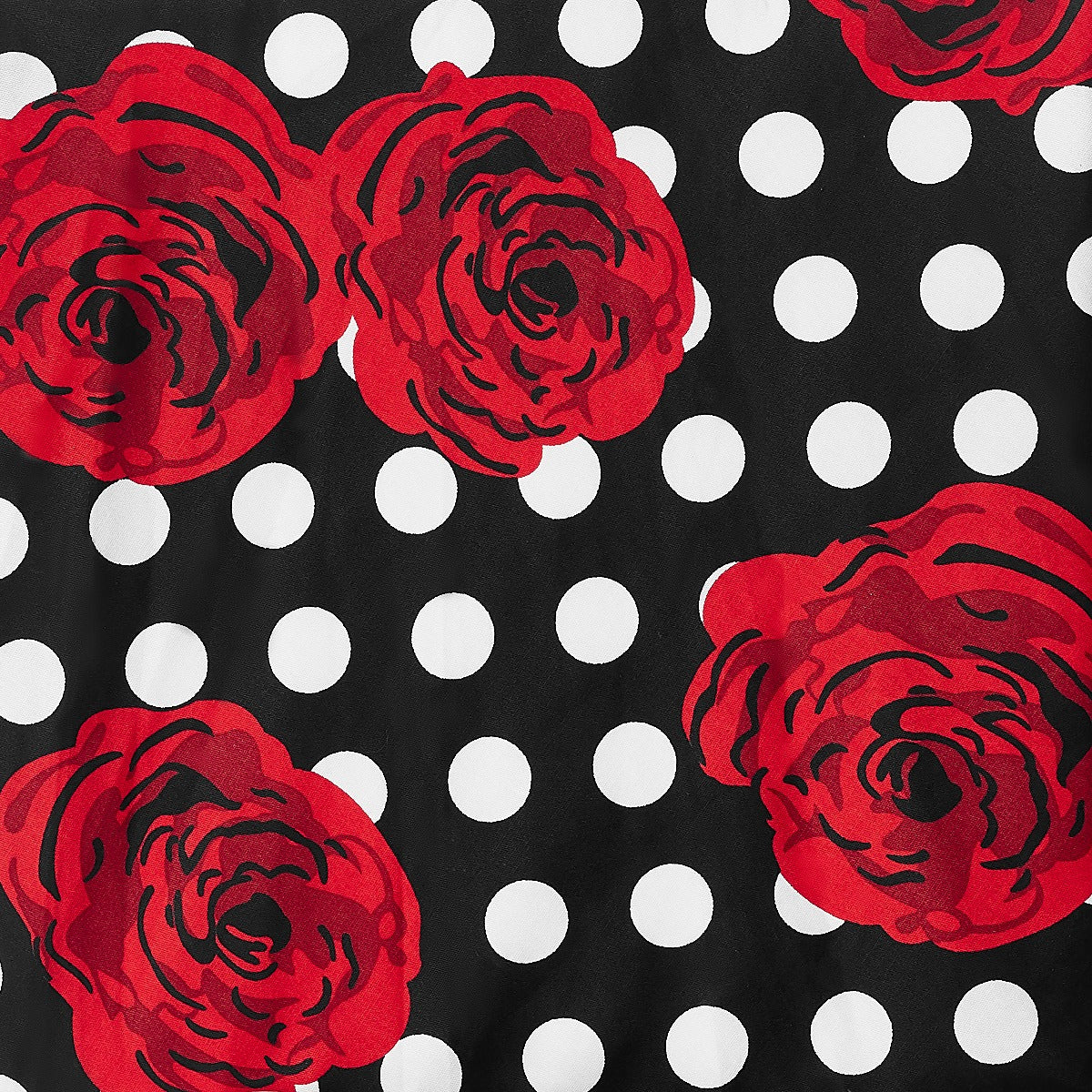 Women's Polka & Roses Swing Dress