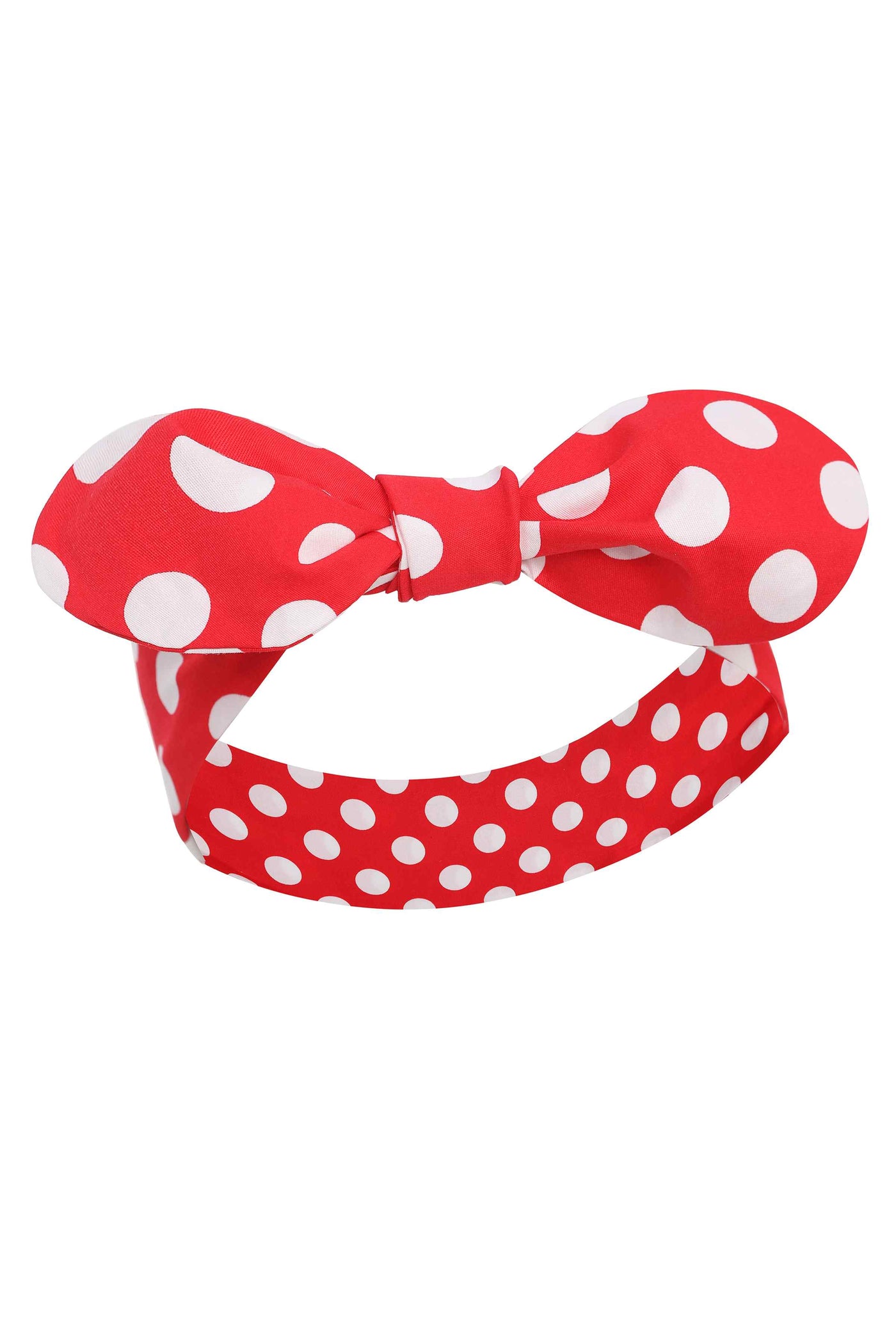 Quirky Headband in Red & White Polka Dot Print