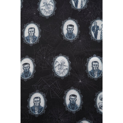50's Inspired Vintage Headband in Black Frankenstein Print