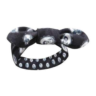 50's Inspired Vintage Headband in Black Frankenstein Print