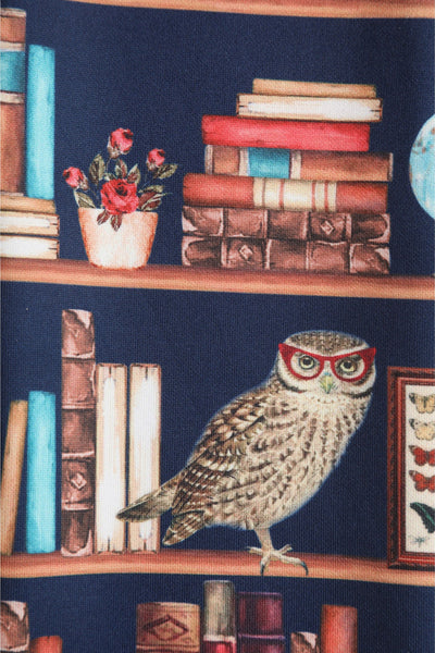 Quirky Headband in Library Book & Owl Print