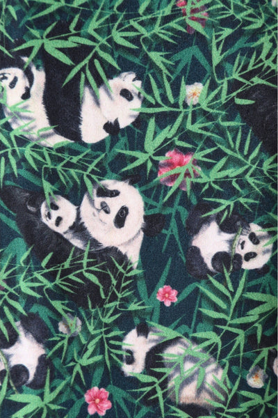 50's Inspired Quirky Headband Panda & Bamboo Forest Print