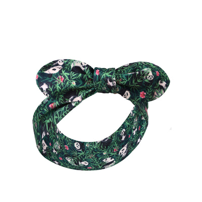 50's Inspired Quirky Headband Panda & Bamboo Forest Print
