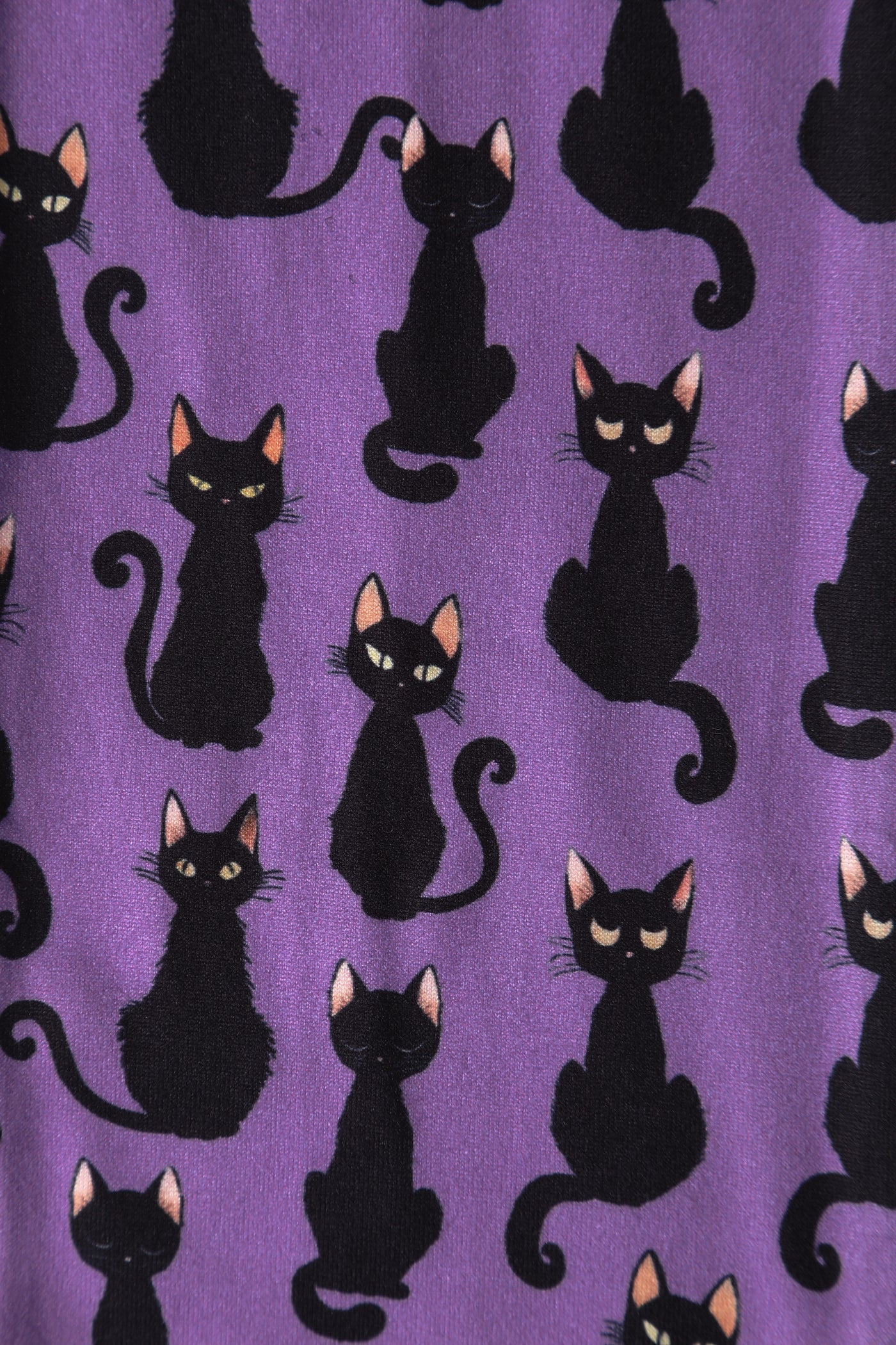 50's Inspired Quirky Headband in Purple Black Cat Print