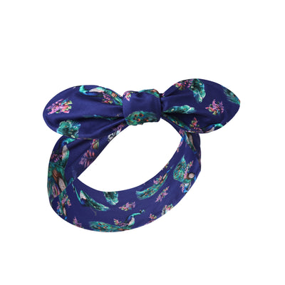 50's Inspired Quirky Headband in Purple Peacock Print