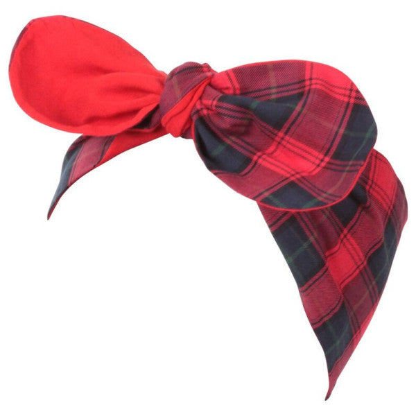 50's Inspired Vintage Headband in Blue-Red