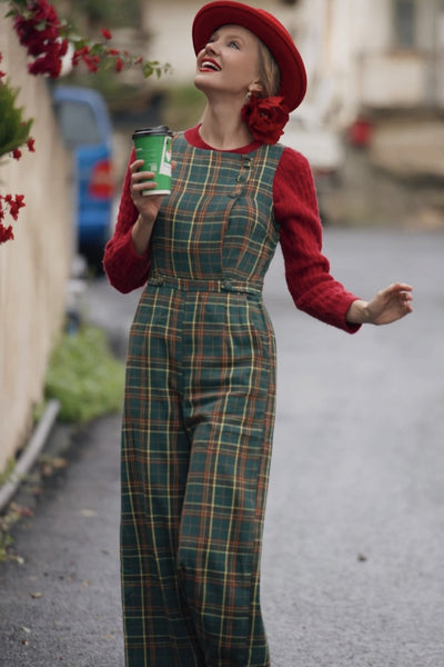 Sylvia Green Tartan Jumpsuit