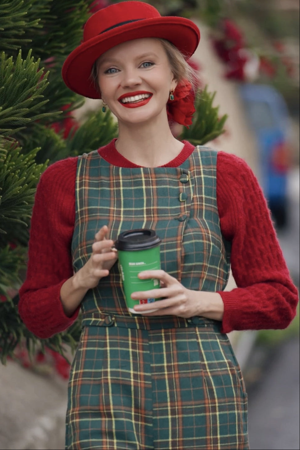 Sylvia Green Tartan Jumpsuit