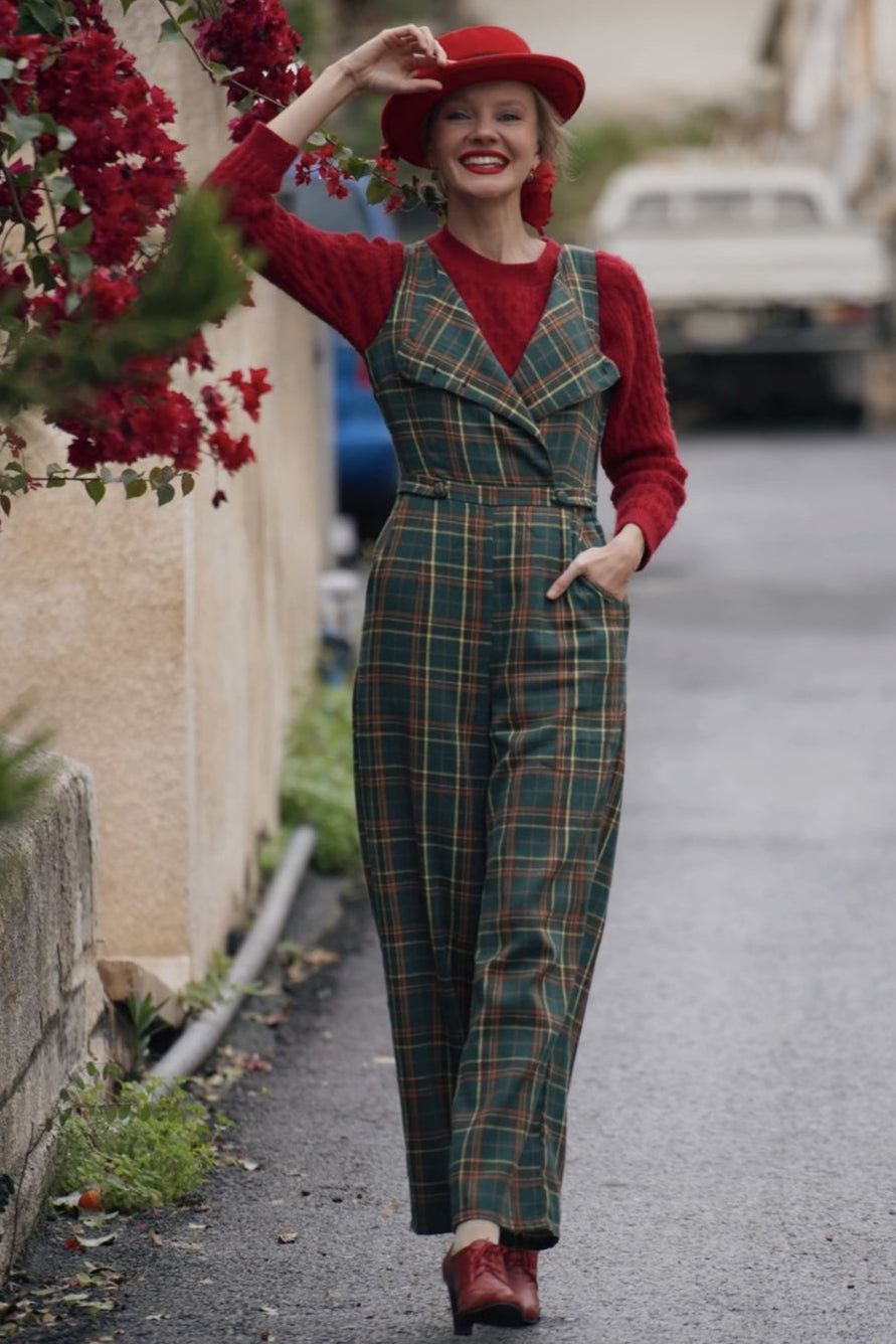 Sylvia Green Tartan Jumpsuit