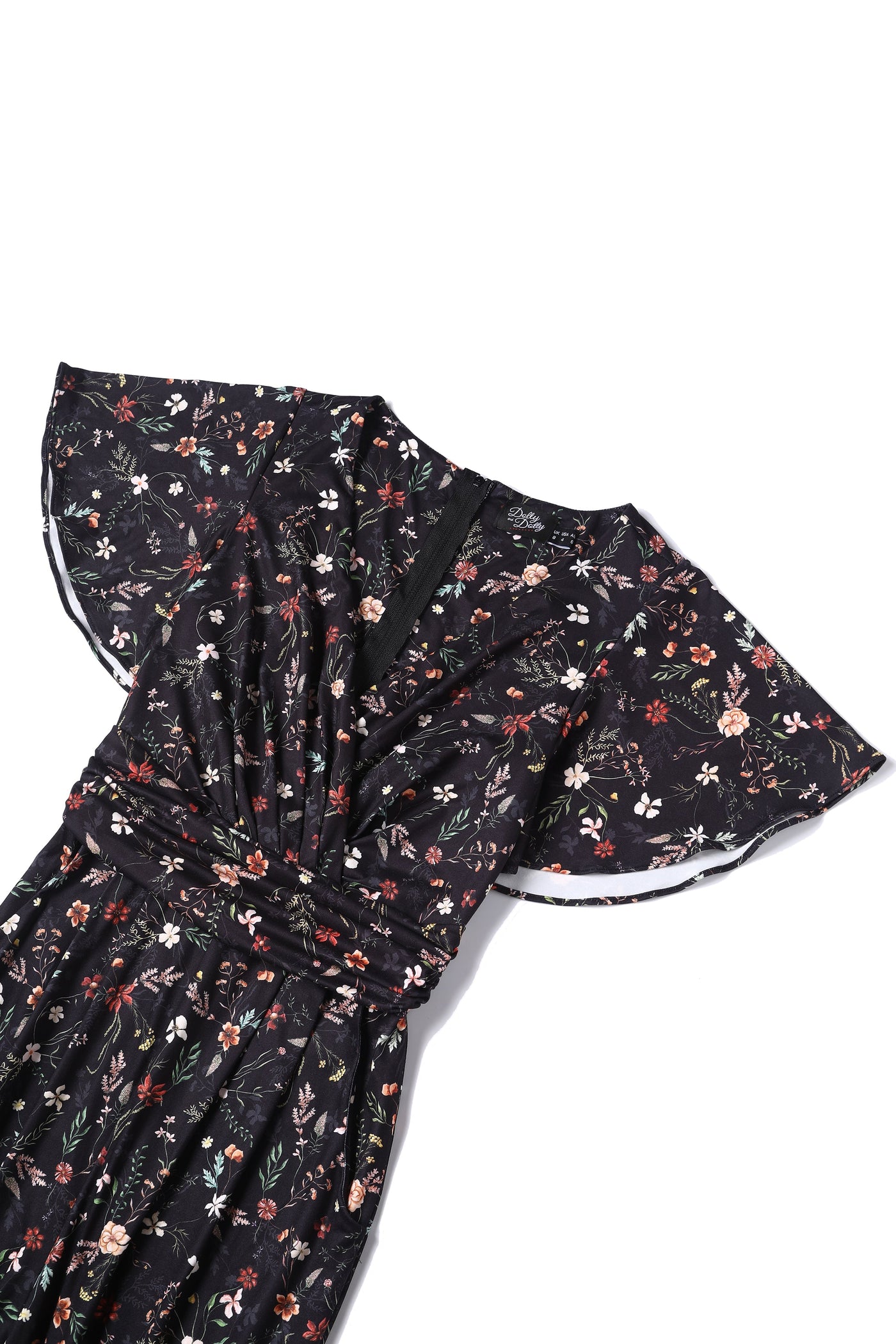 PRE ORDER Esther Black Meadow Butterfly Sleeved Jumpsuit