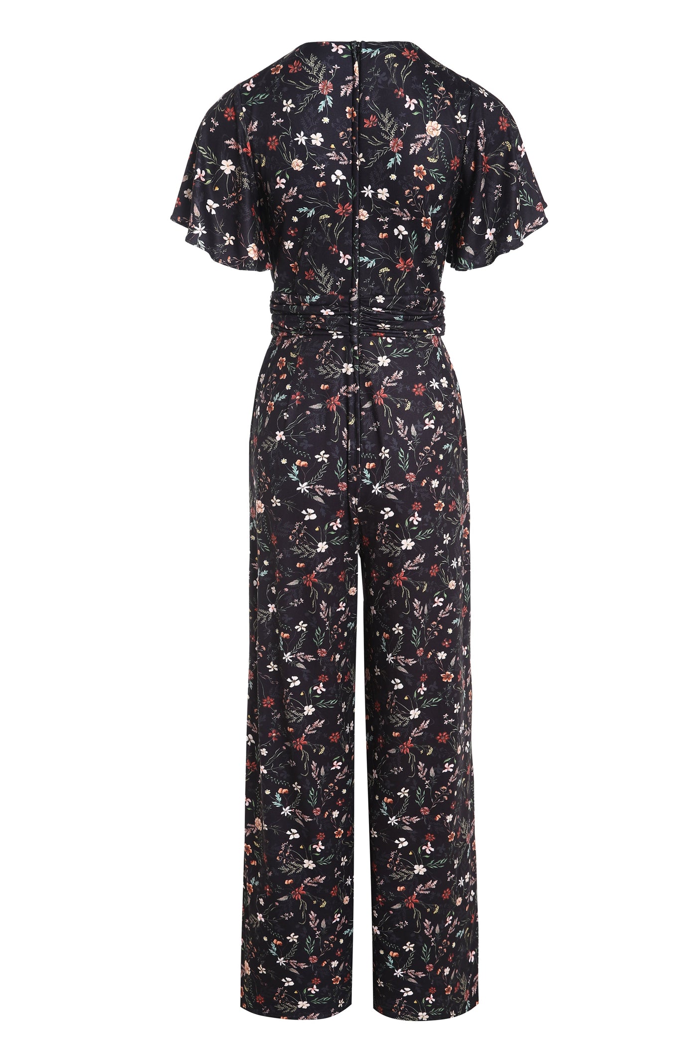 PRE ORDER Esther Black Meadow Butterfly Sleeved Jumpsuit