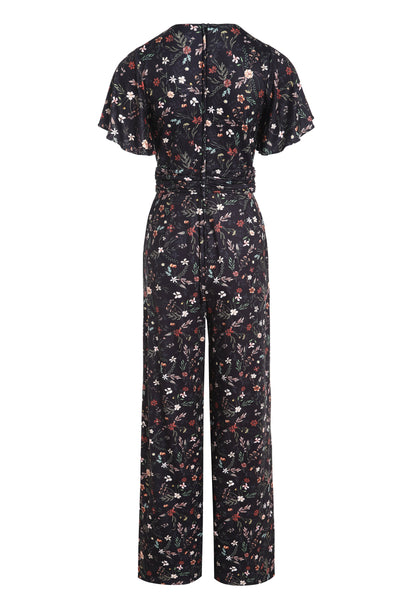 PRE ORDER Esther Black Meadow Butterfly Sleeved Jumpsuit