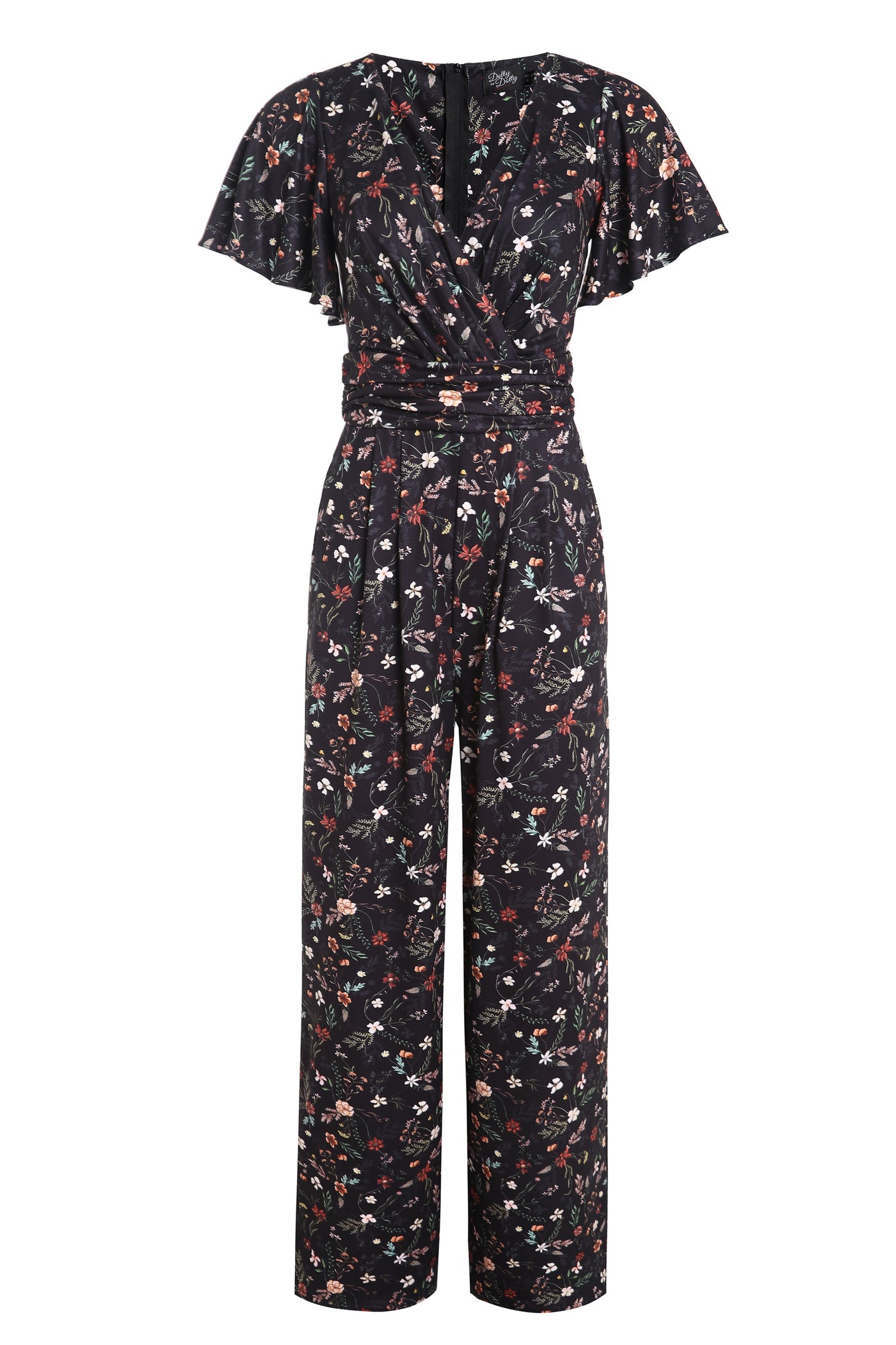 PRE ORDER Esther Black Meadow Butterfly Sleeved Jumpsuit